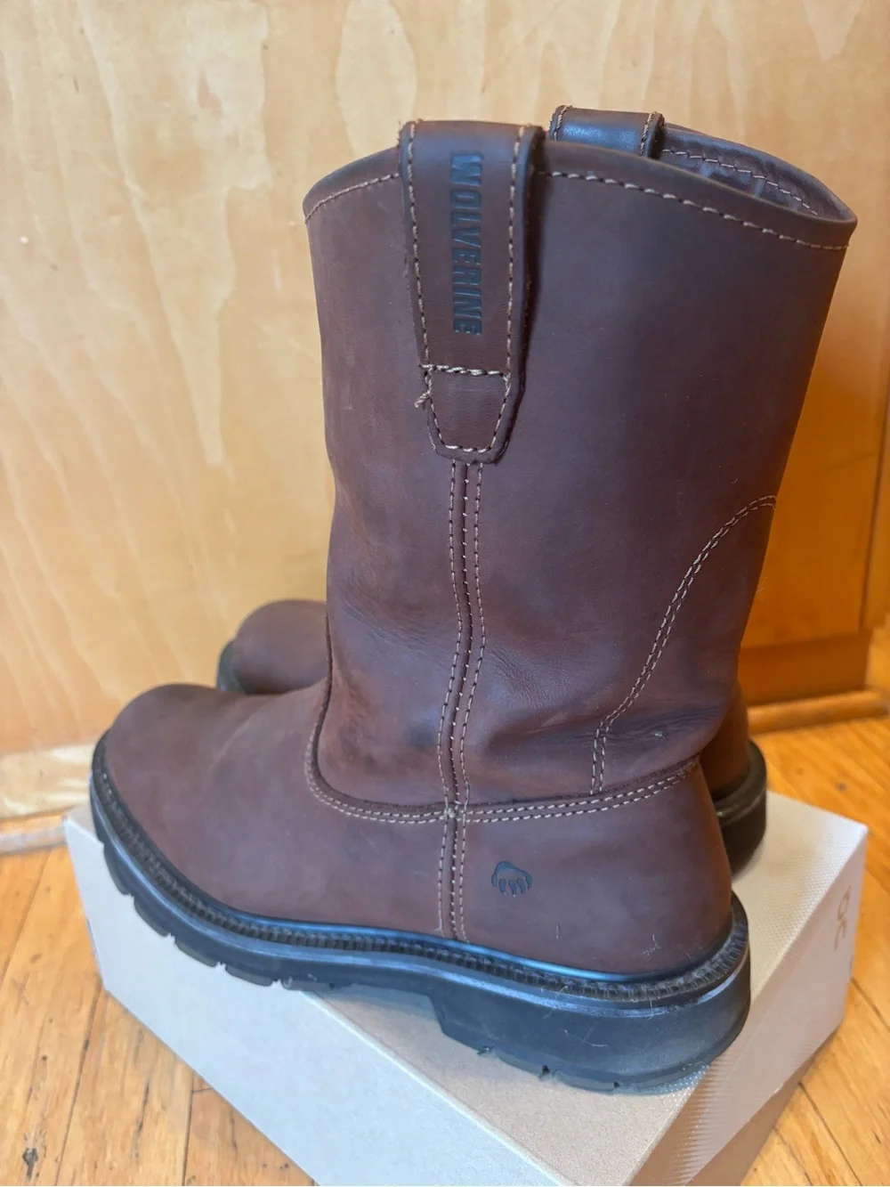 Wolverine Work Boots - Wellington Leather  size 9.5 Extra wide Men's